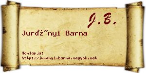 Jurányi Barna névjegykártya